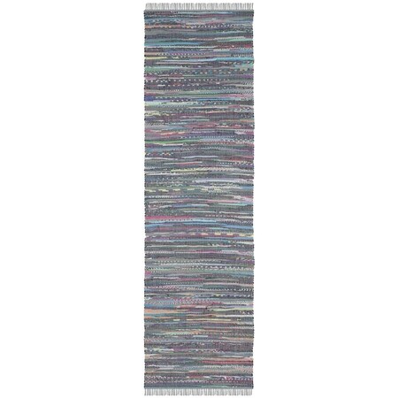 Safavieh Rag Hand Woven Runner Rug Aqua & Multicolor - 2 ft.-3 in. x 7 ft. RAR121K-27